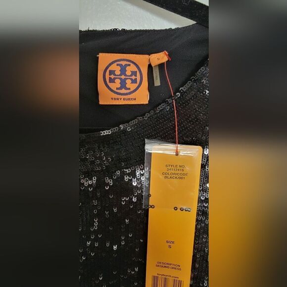 NWT Tory Burch Black Sequin Sheath Dress - Picture 8 of 9